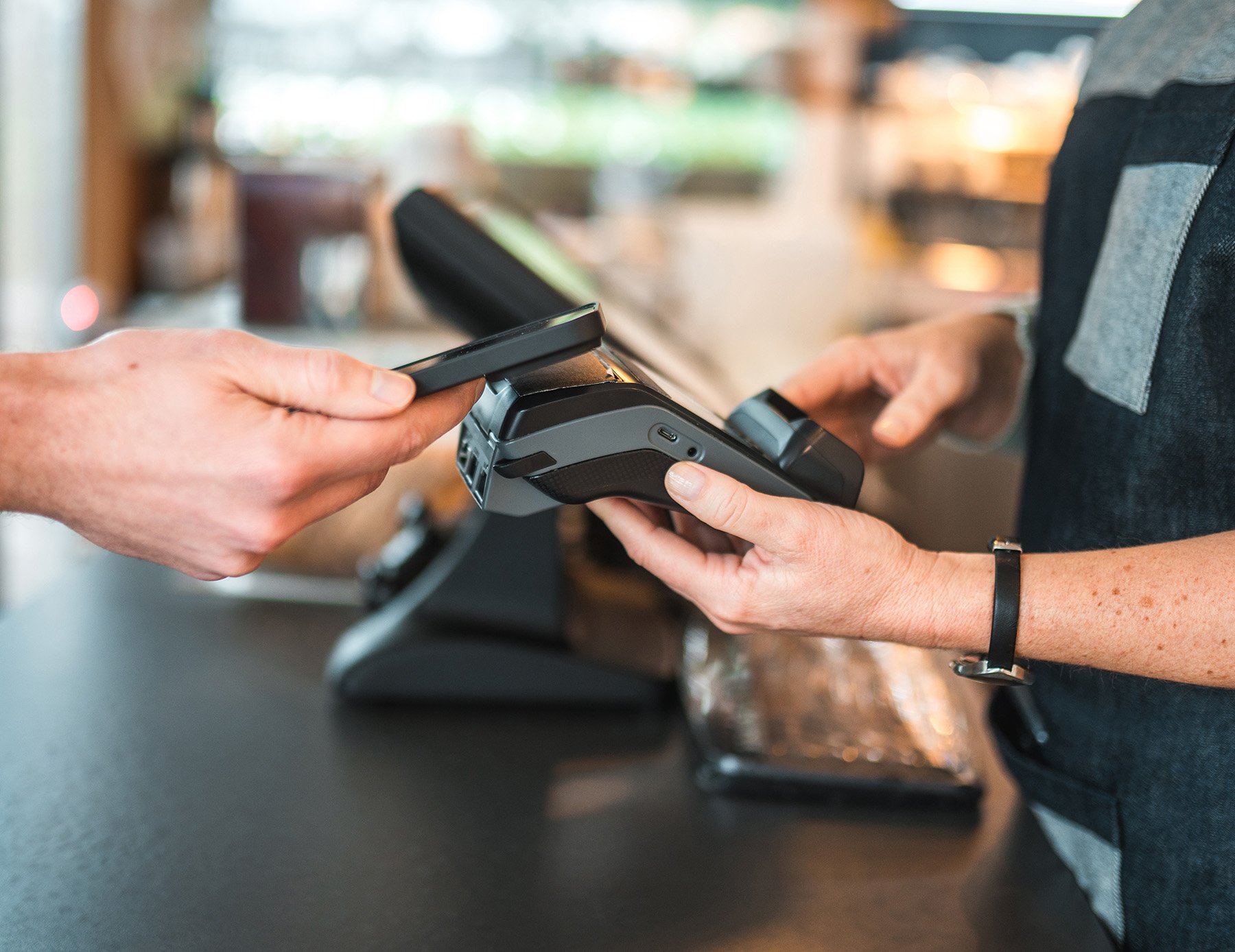 Point-of-sale being used in-store