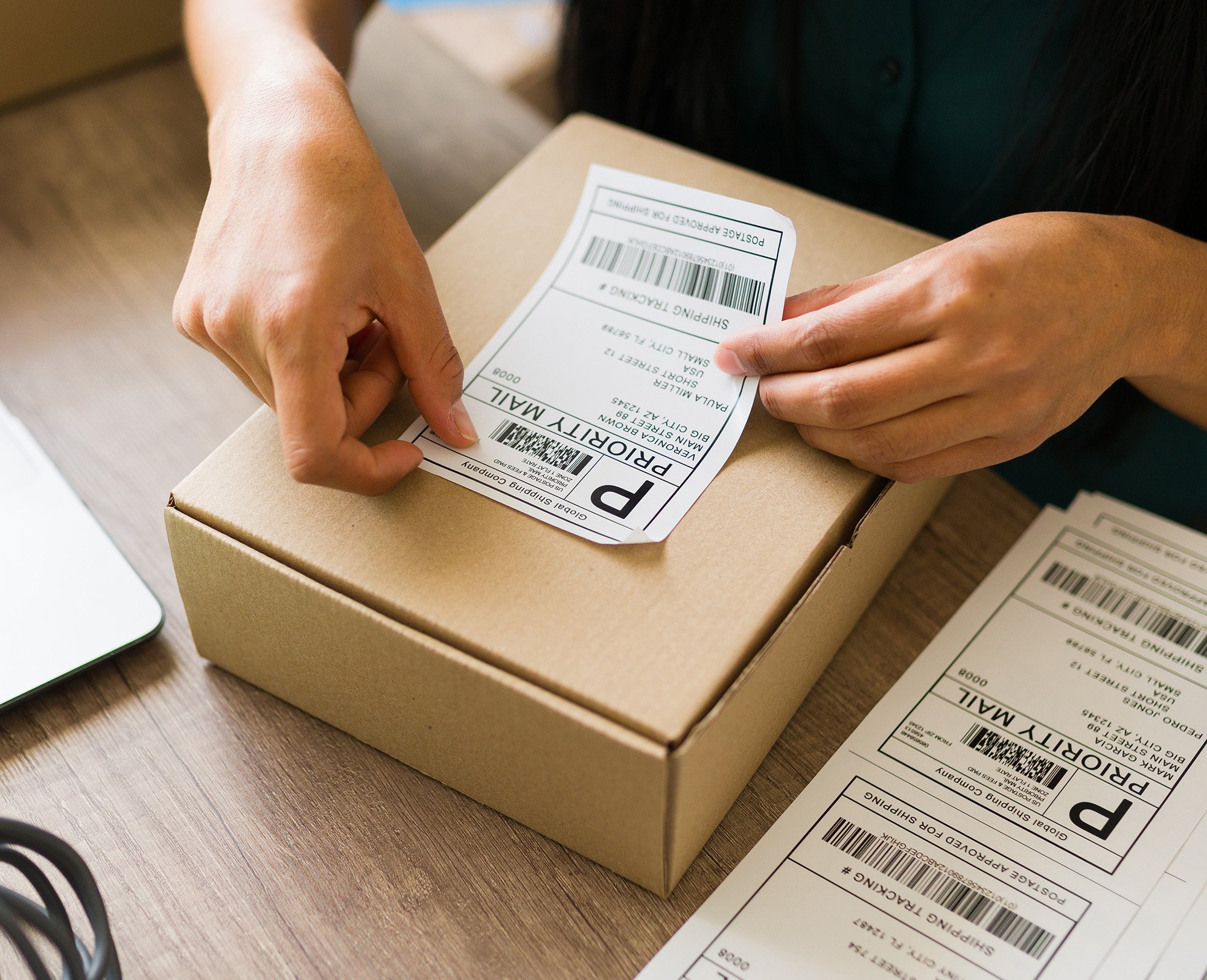 Labeling a shipping box