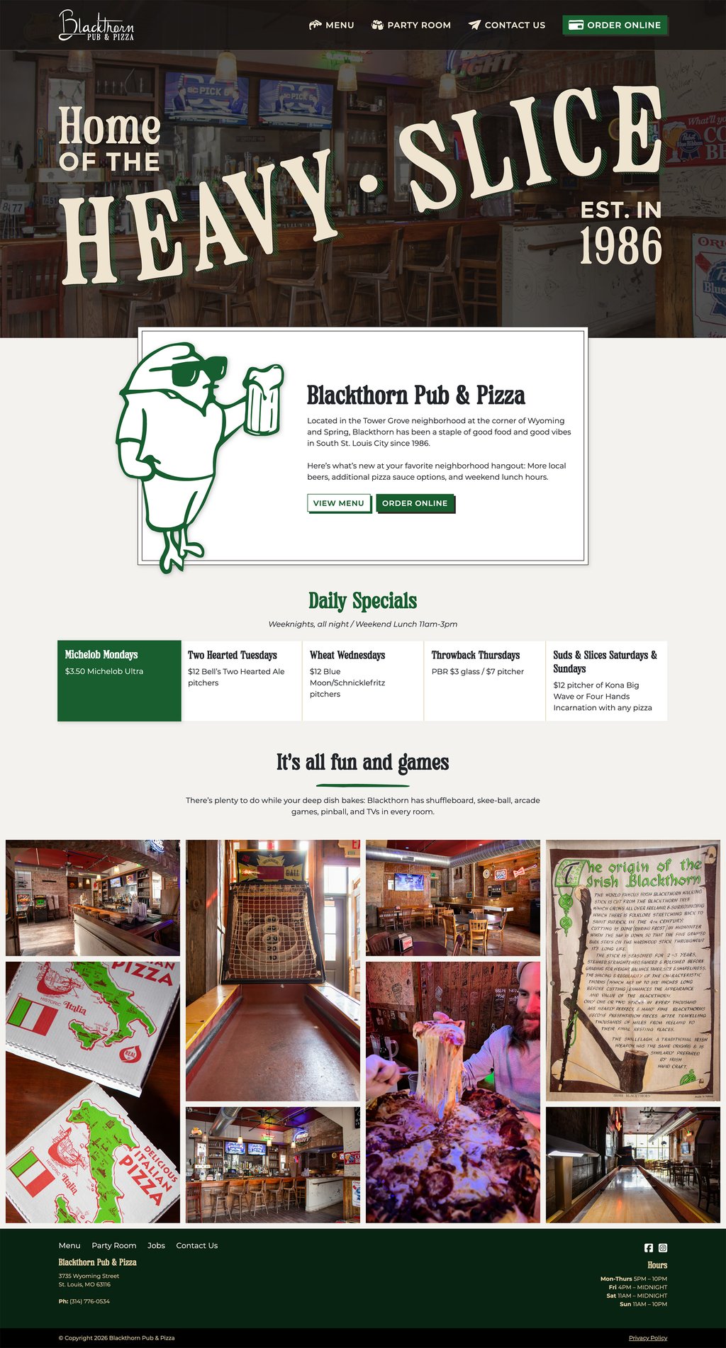 Blackthorn Pub & Pizza - Home of the Heavy Slice