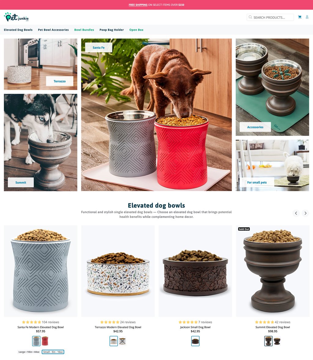 Pet Junkie homepage