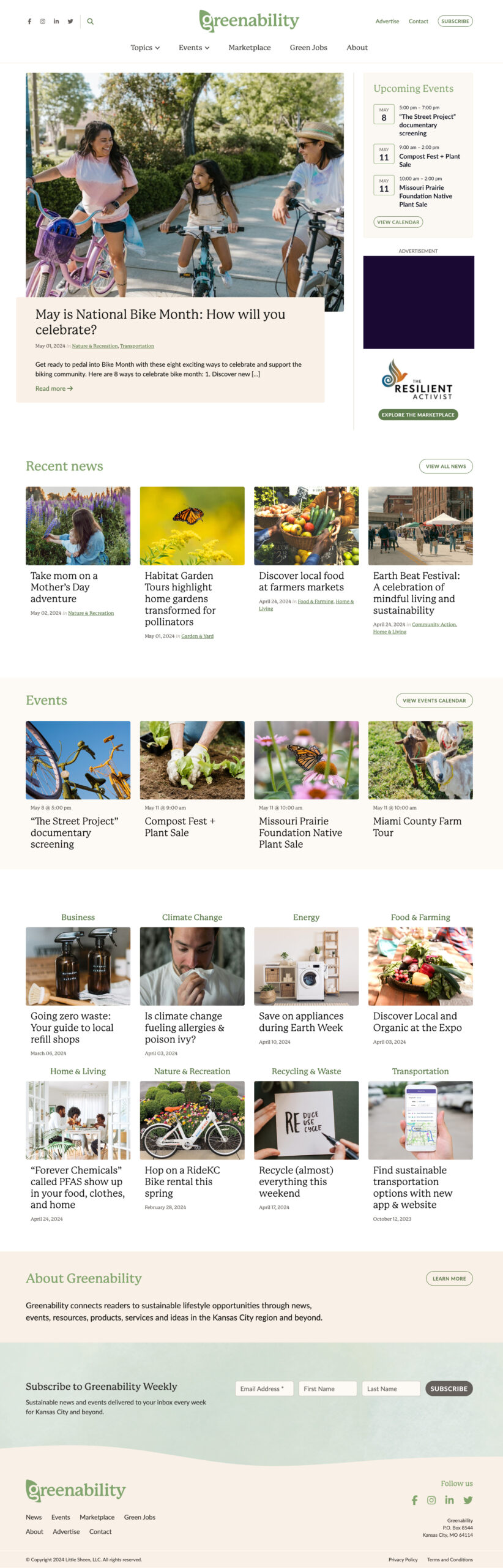 Greenability website homepage